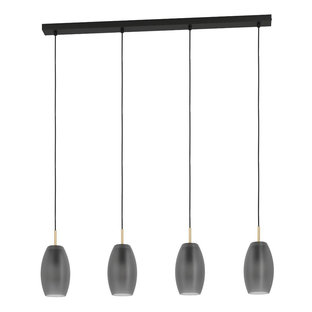 Batista Grey Glass Multi-Light Pendant Bar