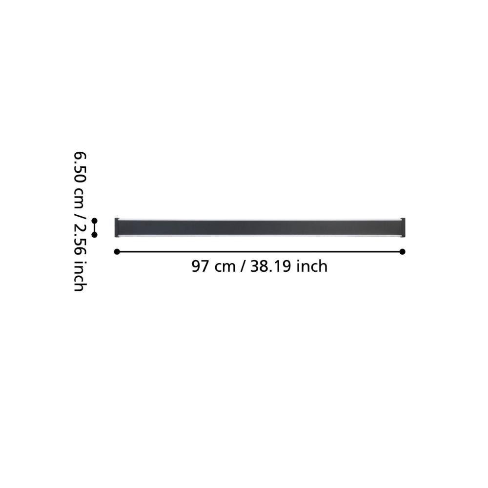 Neviano Outdoor Large Black LED IP55 Wall Light