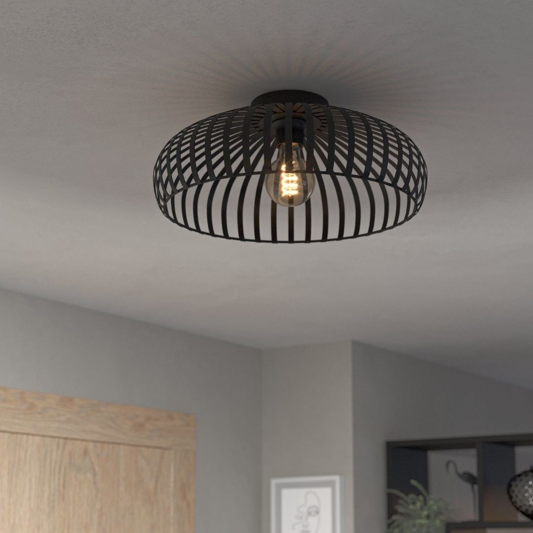 Mogano Large Black Flush Ceiling Light