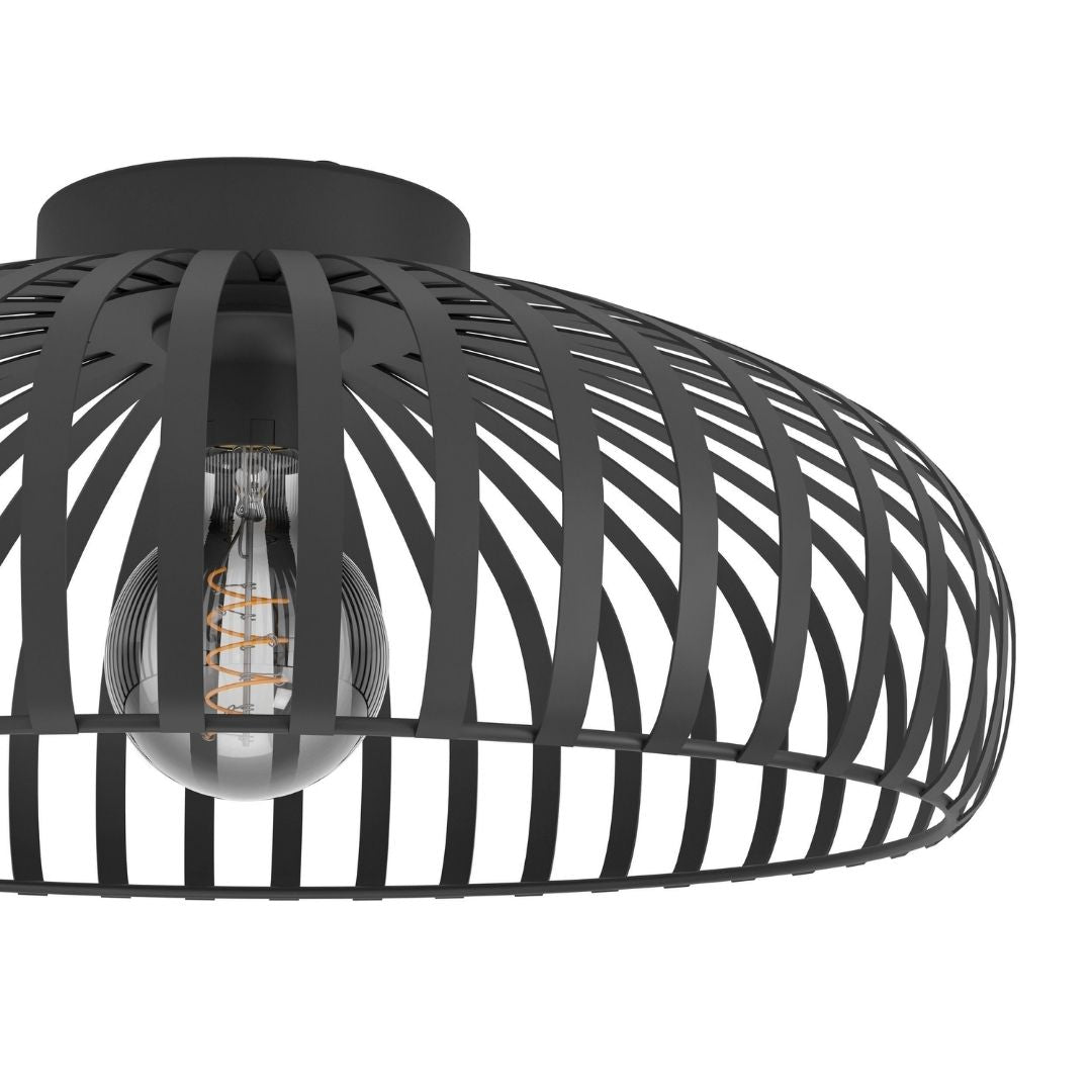 Mogano Large Black Flush Ceiling Light