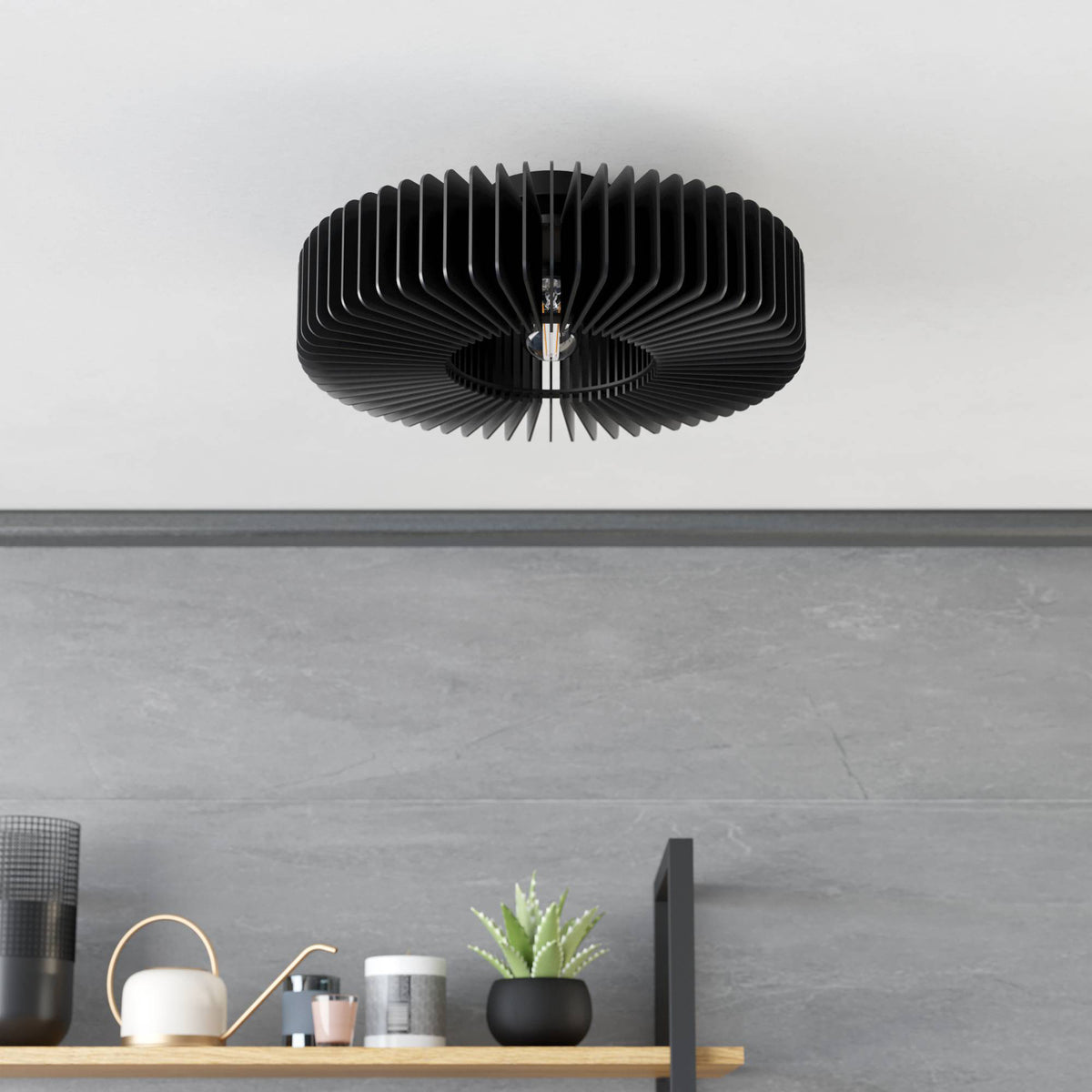 Palombaia Black Flush Ceiling Light