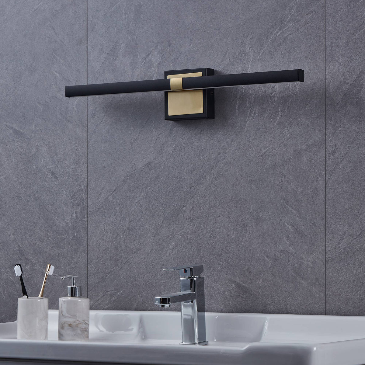 Peguera Black LED Bathroom Wall Light
