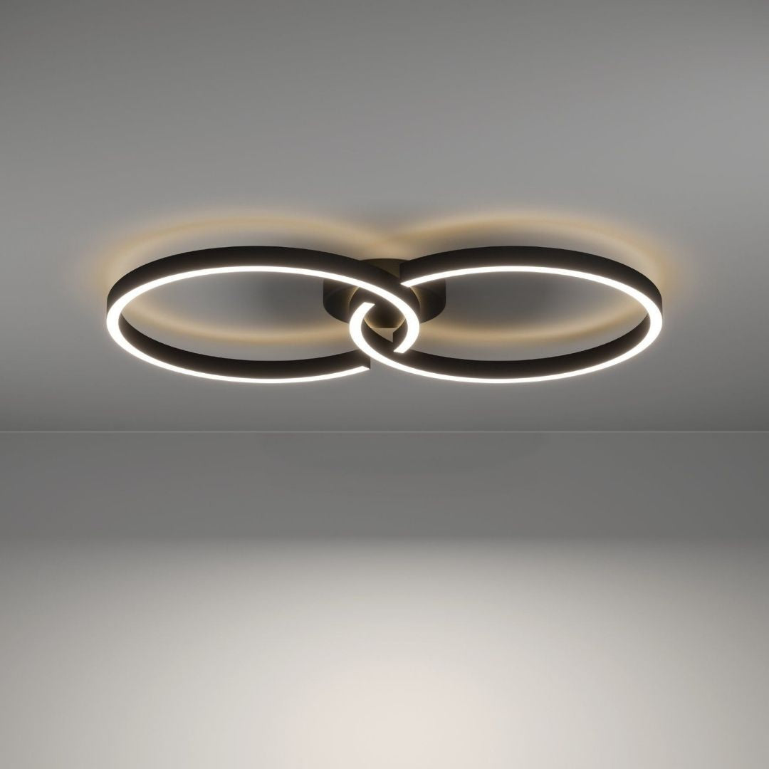 Amandolo Colour Changing LED Black Flush Ceiling Light