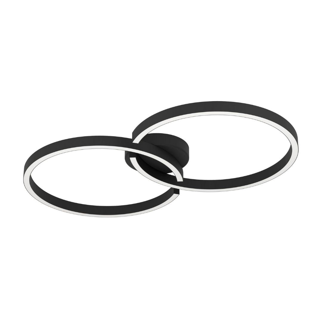 Amandolo Colour Changing LED Black Flush Ceiling Light