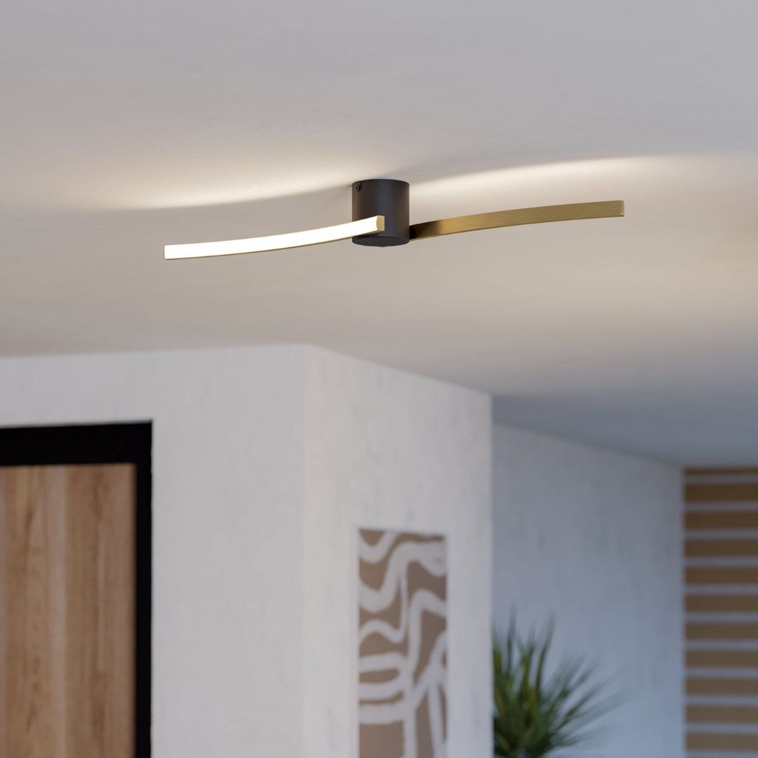 Aieta Gold LED Flush Ceiling Light