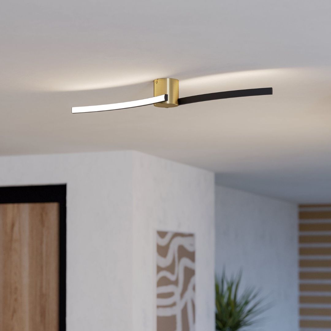 Aieta Black & Gold LED Flush Ceiling Light