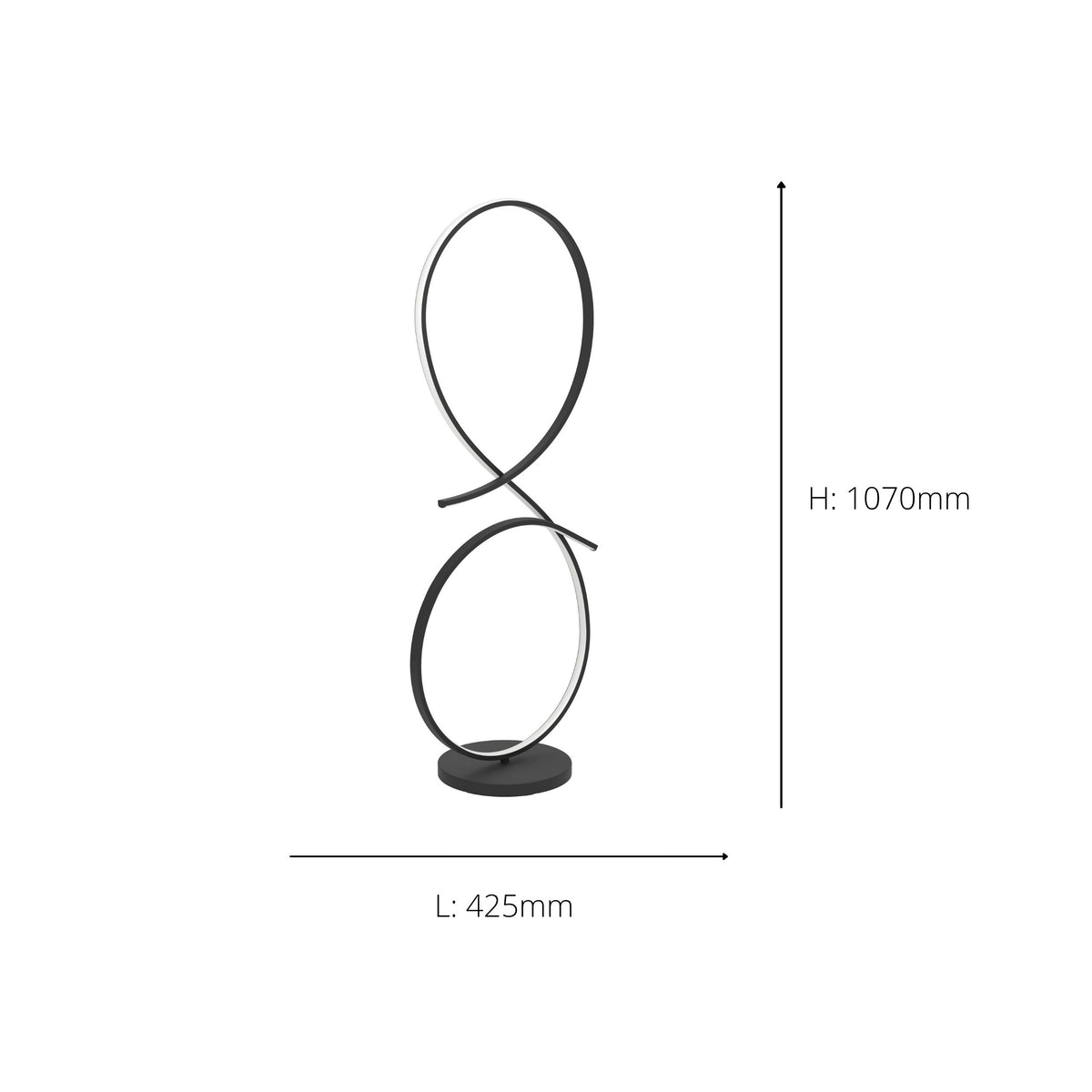 Serpins Black LED Floor Lamp