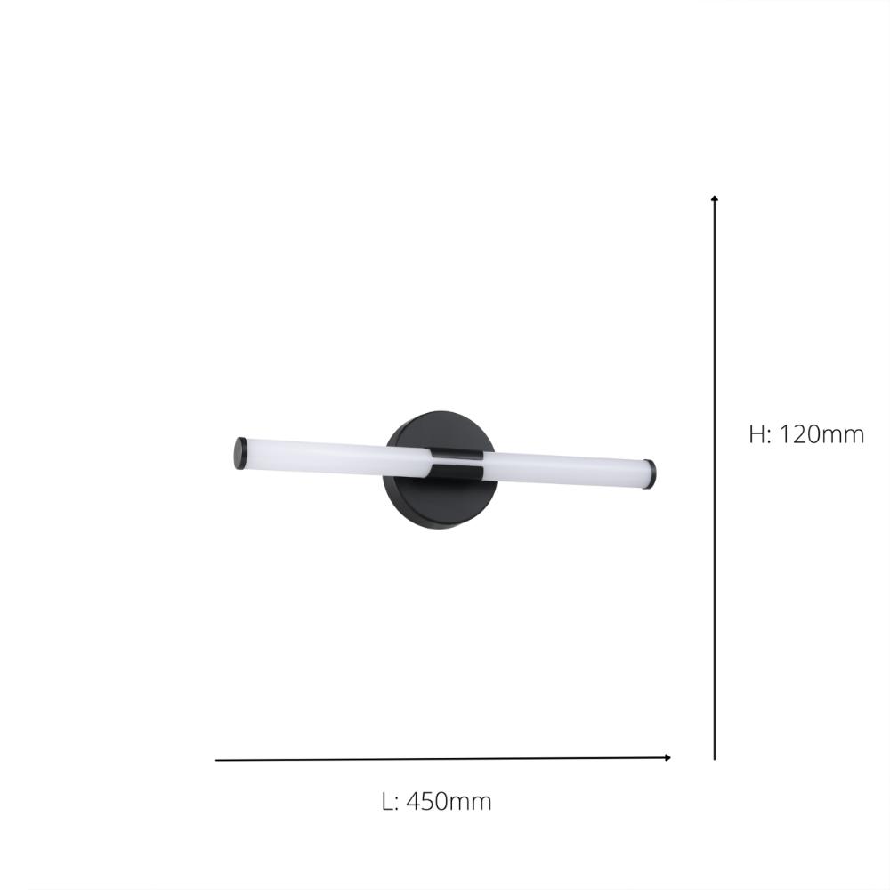Ramola Black LED Bathroom Wall Light