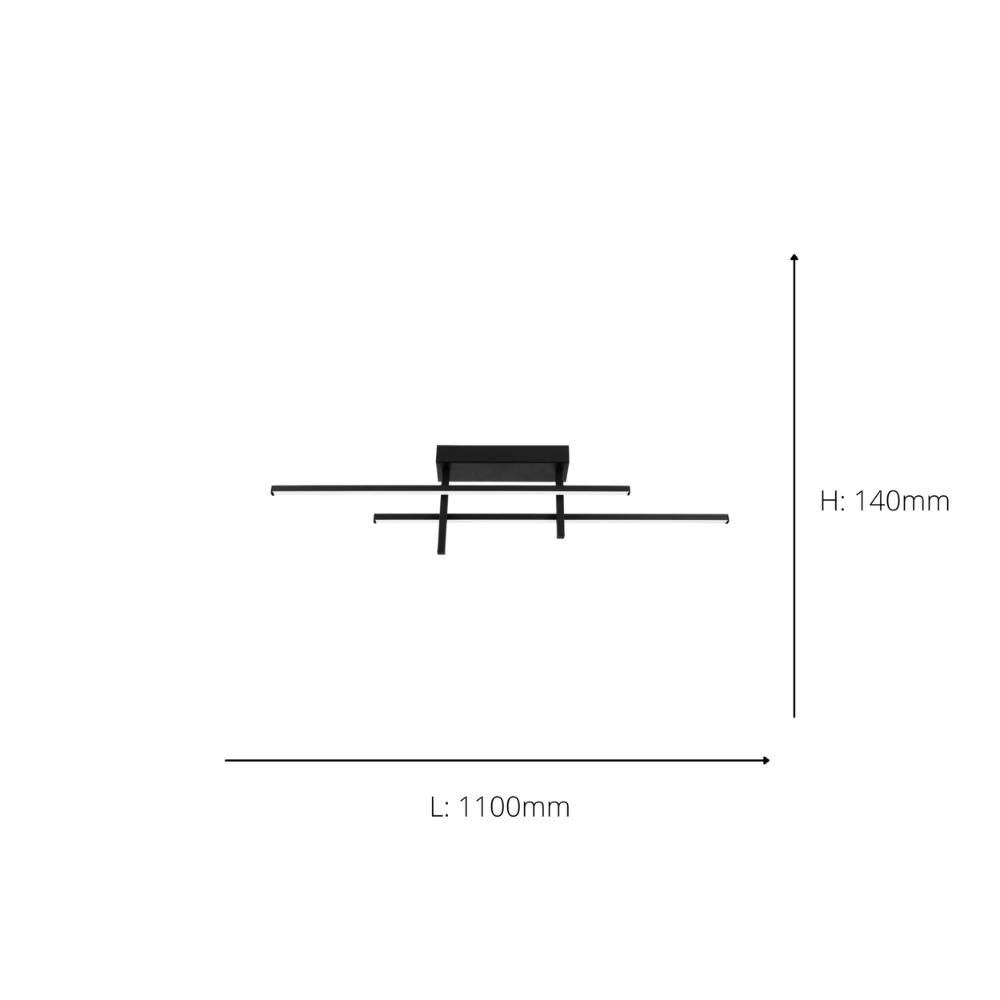 Trepiliano Black LED Semi-Flush Ceiling Light