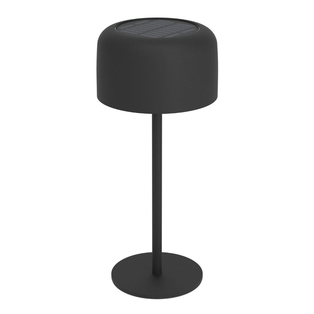 Roccanova Black Solar LED Rechargeable Touch Table Lamp