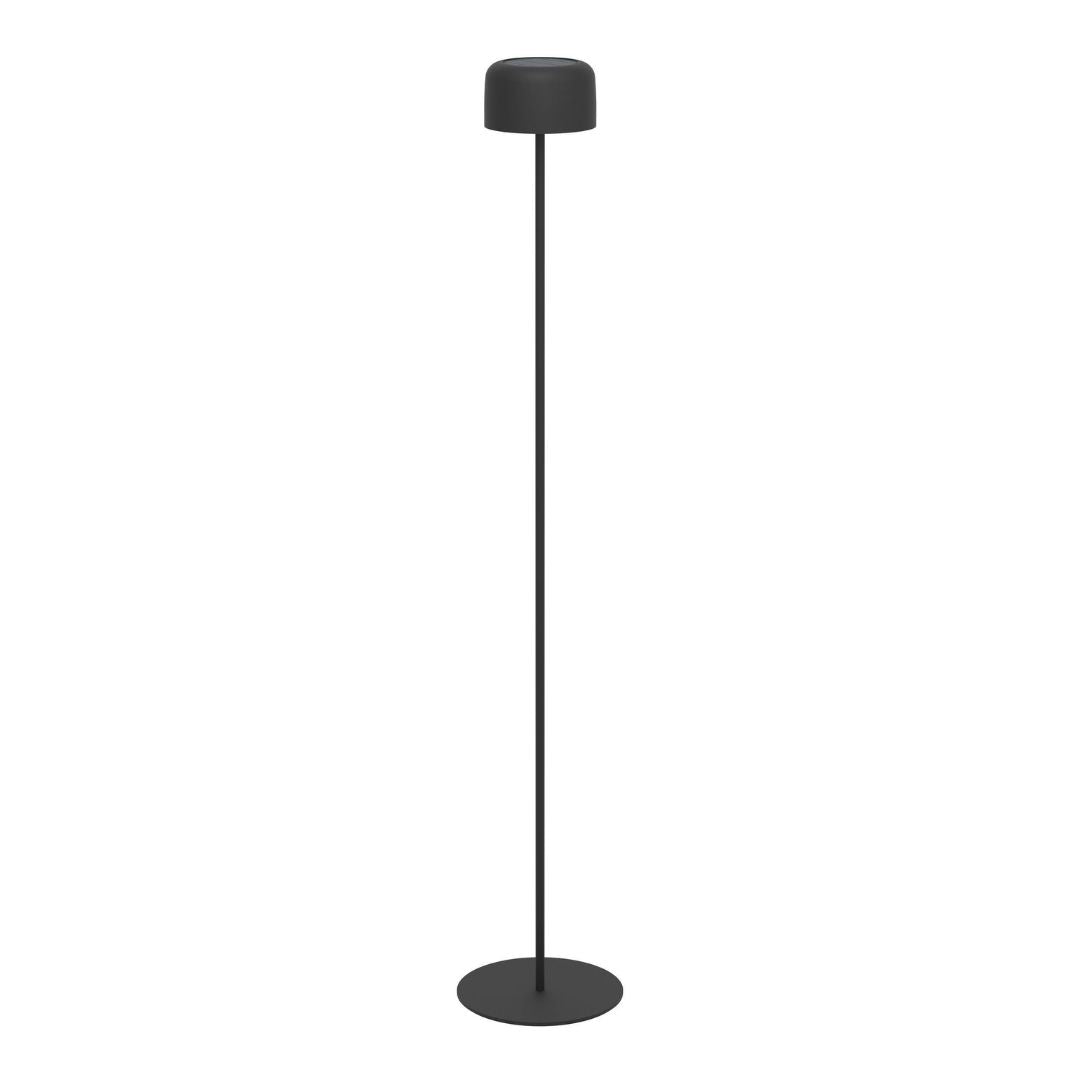 Roccanova Black Solar LED Rechargeable Touch Floor Lamp
