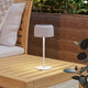 Roccanova White Solar LED Rechargeable Touch Table Lamp