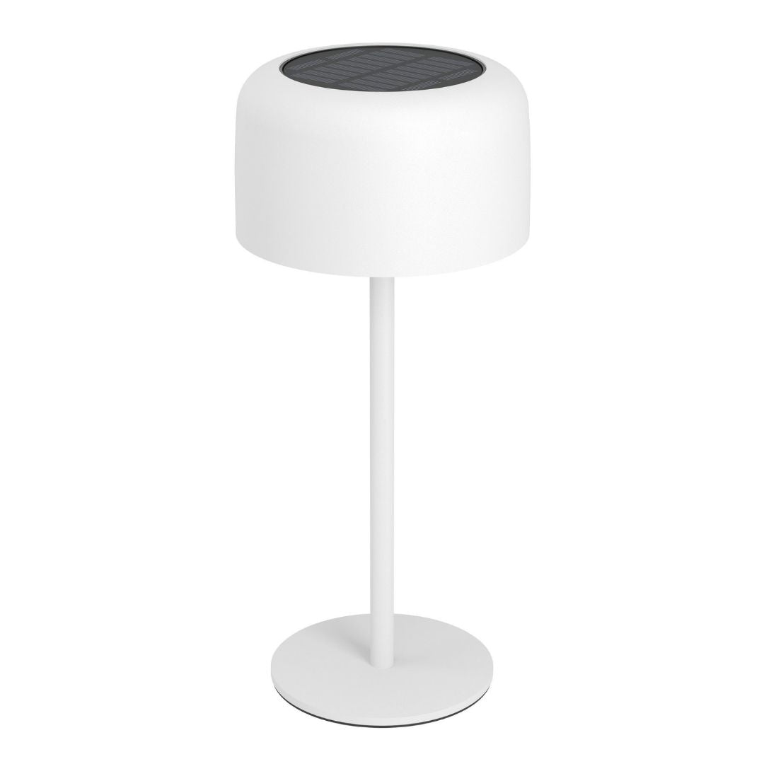 Roccanova White Solar LED Rechargeable Touch Table Lamp