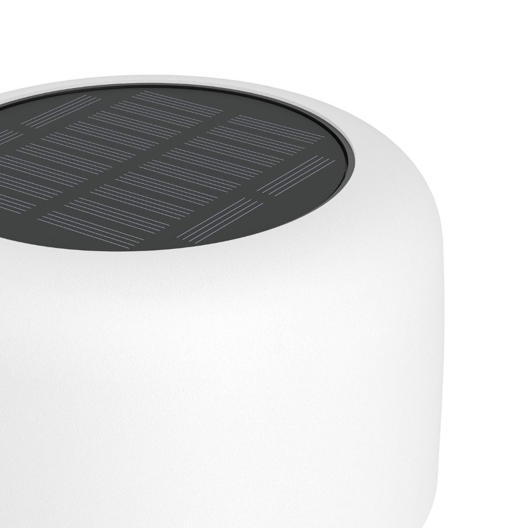 Roccanova White Solar LED Rechargeable Touch Table Lamp
