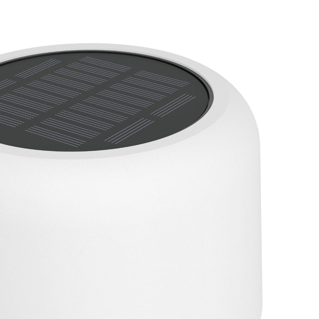 Roccanova White Solar LED Rechargeable Touch Floor Lamp