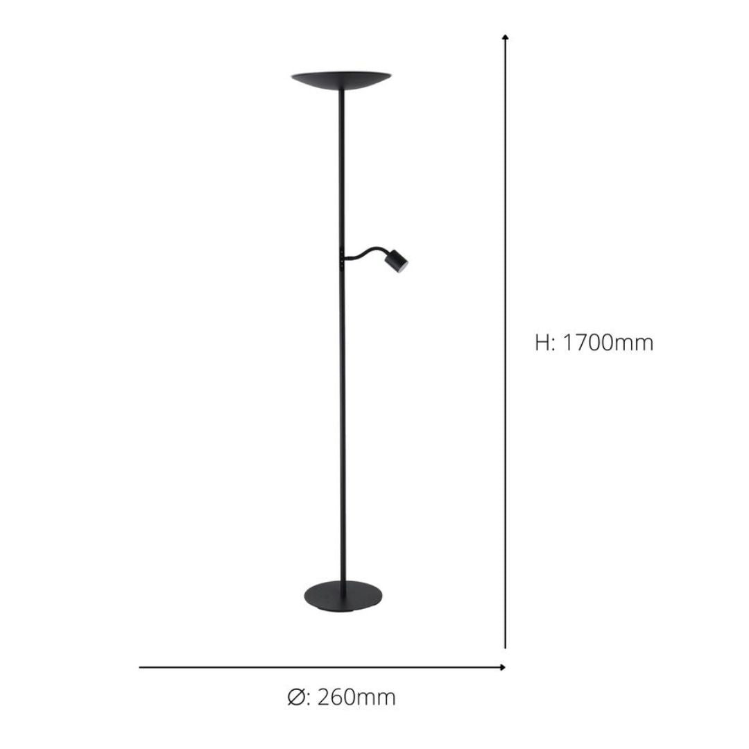 Conivarino 2 Light Black LED Floor Lamp