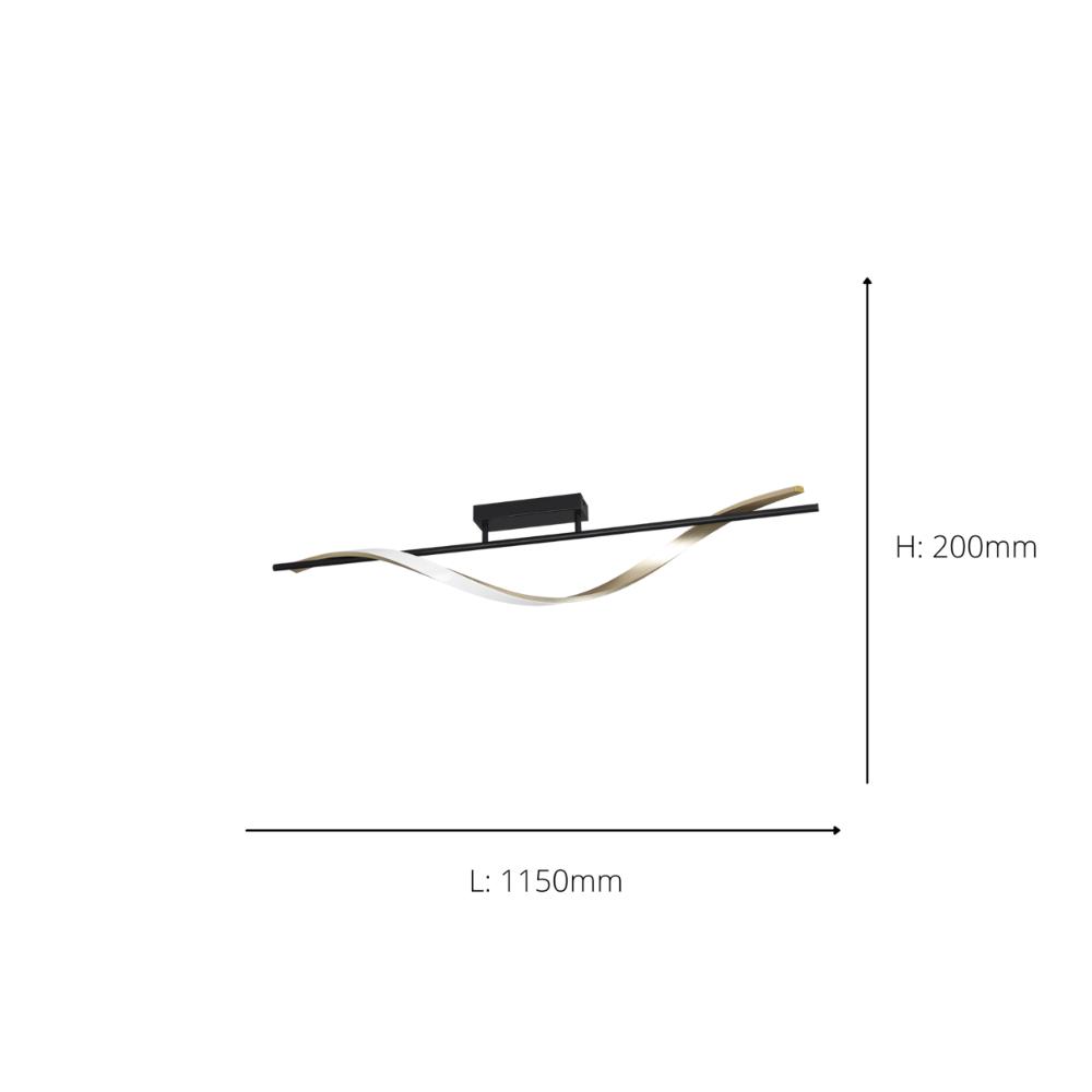 Conaprato Black LED Semi-Flush Ceiling Light