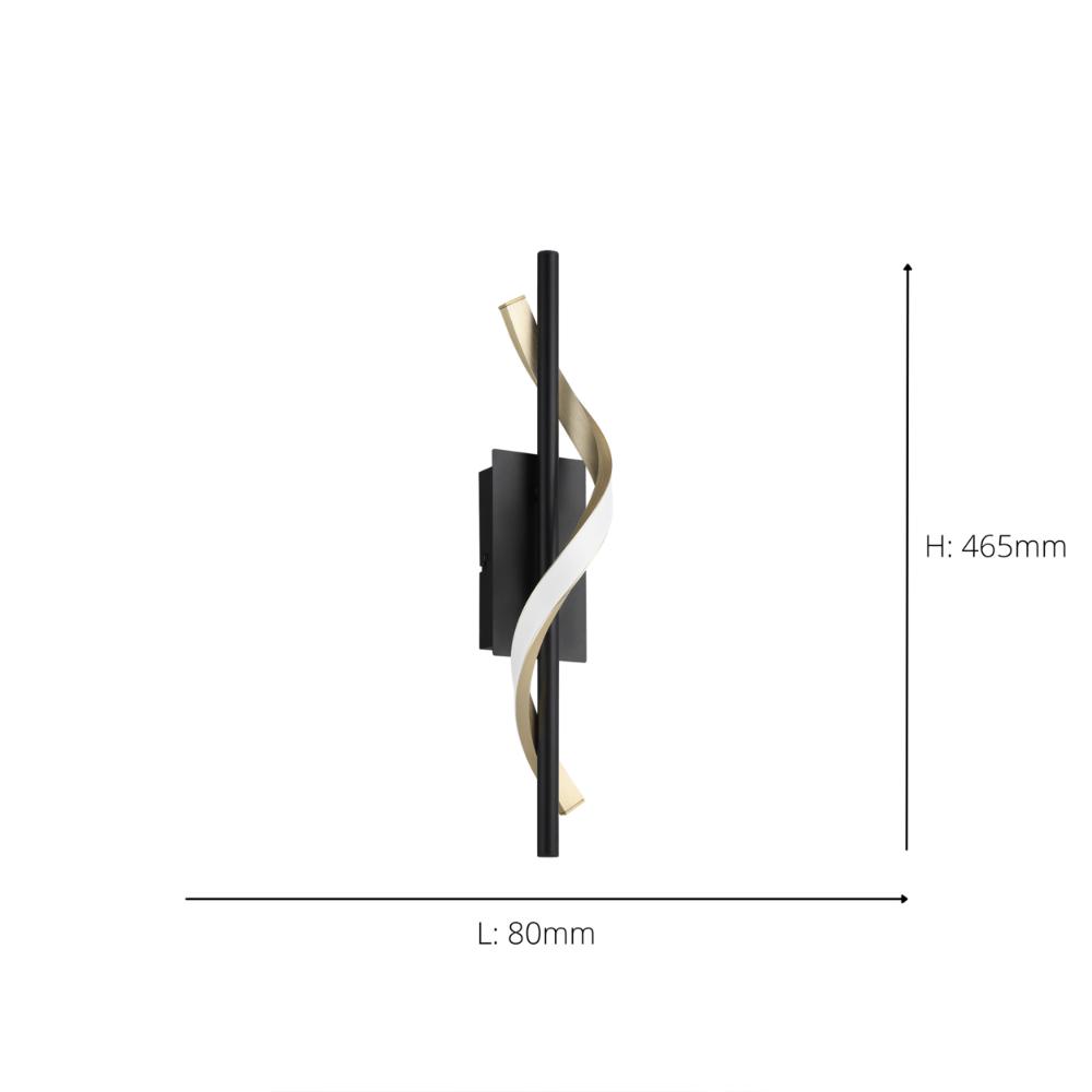 Conaprato Black And Brushed Brass LED Wall Light
