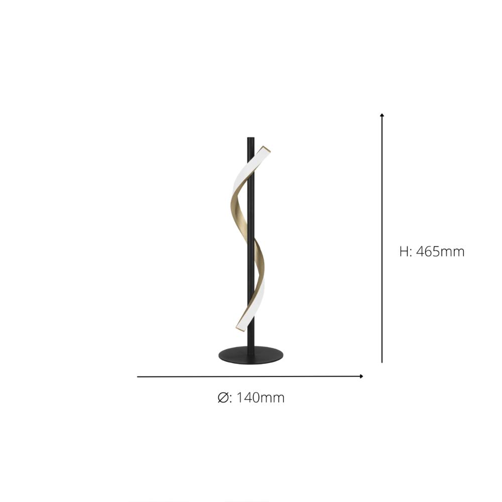 Conaprato Black and Brushed Brass LED Table Lamp