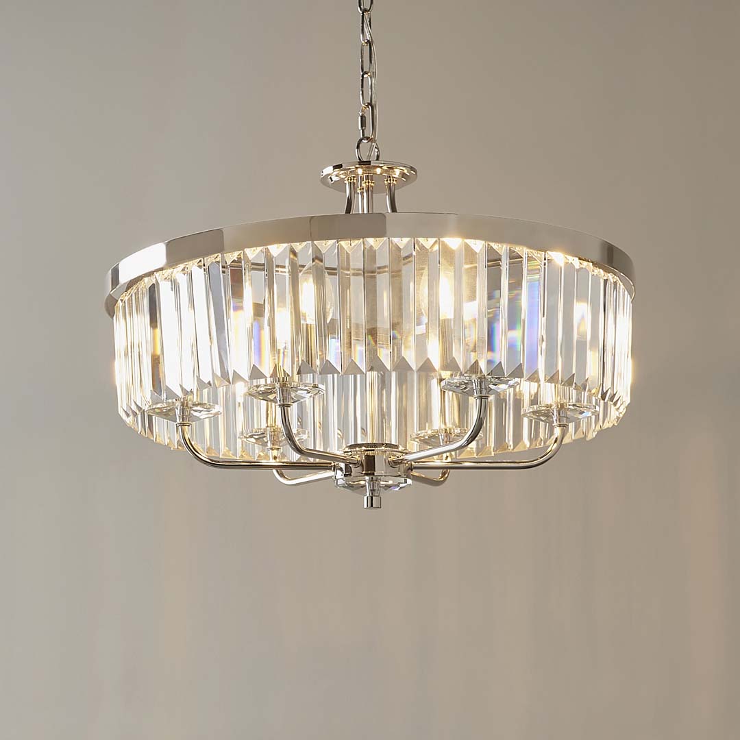 Yasmin 6 Light Nickel Pendant Ceiling Light