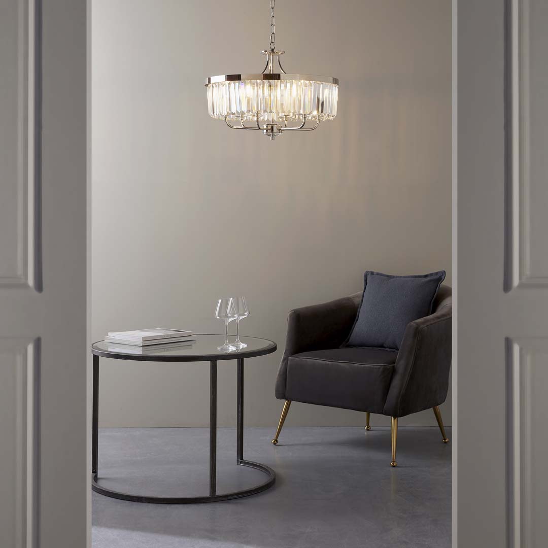 Yasmin 6 Light Nickel Pendant Ceiling Light