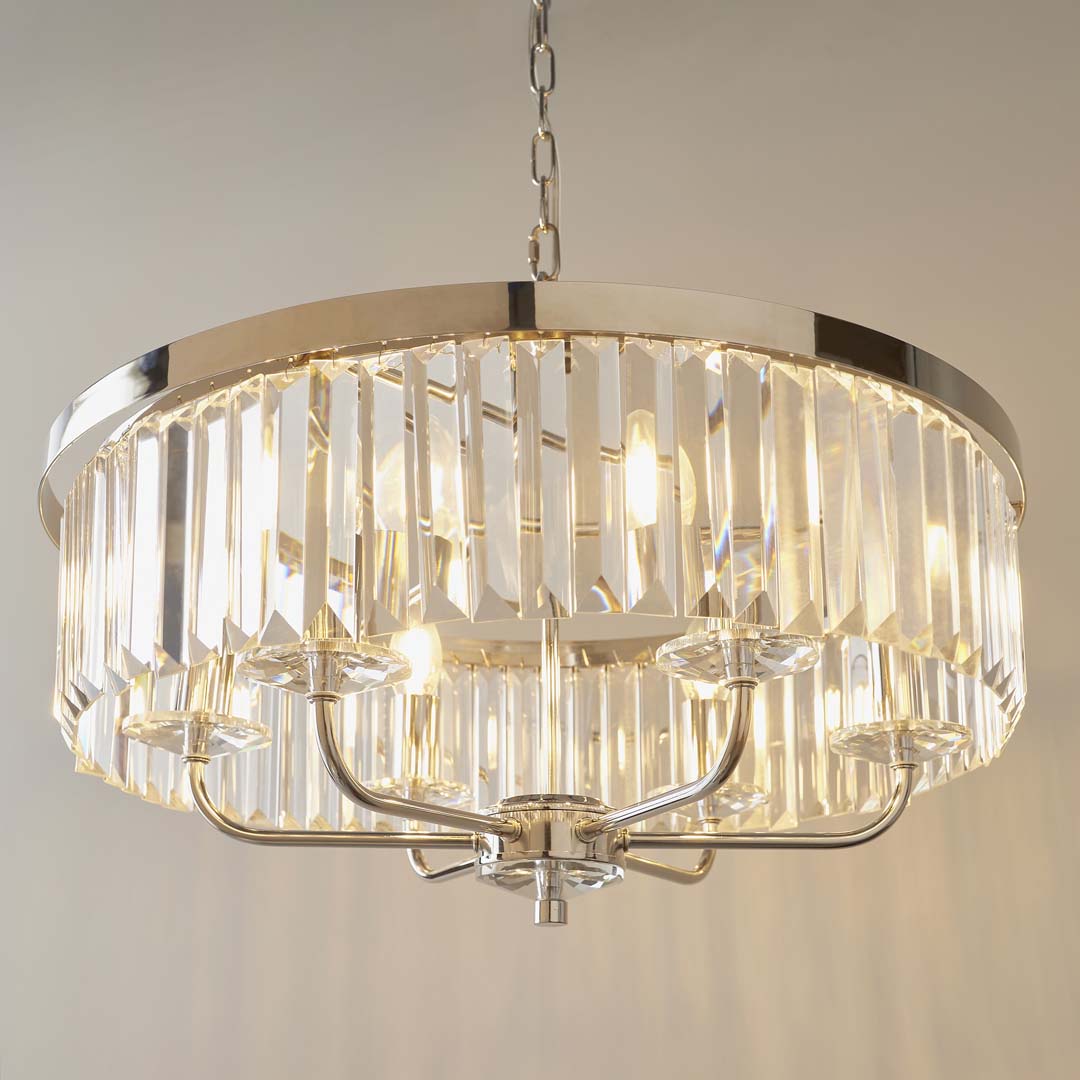 Yasmin 6 Light Nickel Pendant Ceiling Light