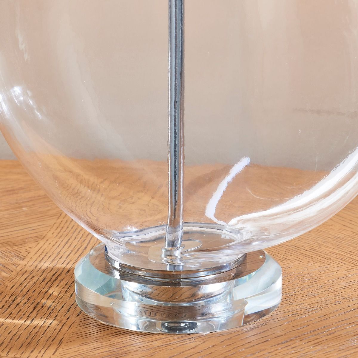 Gideon White & Clear Glass Table Lamp