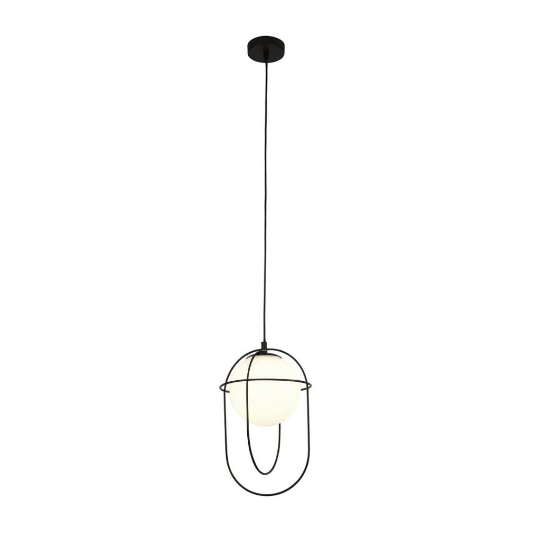 Axis Black and Opal Glass Pendant Ceiling Light