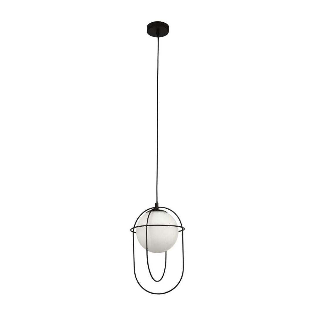 Axis Black and Opal Glass Pendant Ceiling Light