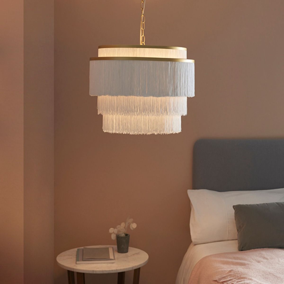 Itziar 3 Light White and Gold Ceiling Pendant