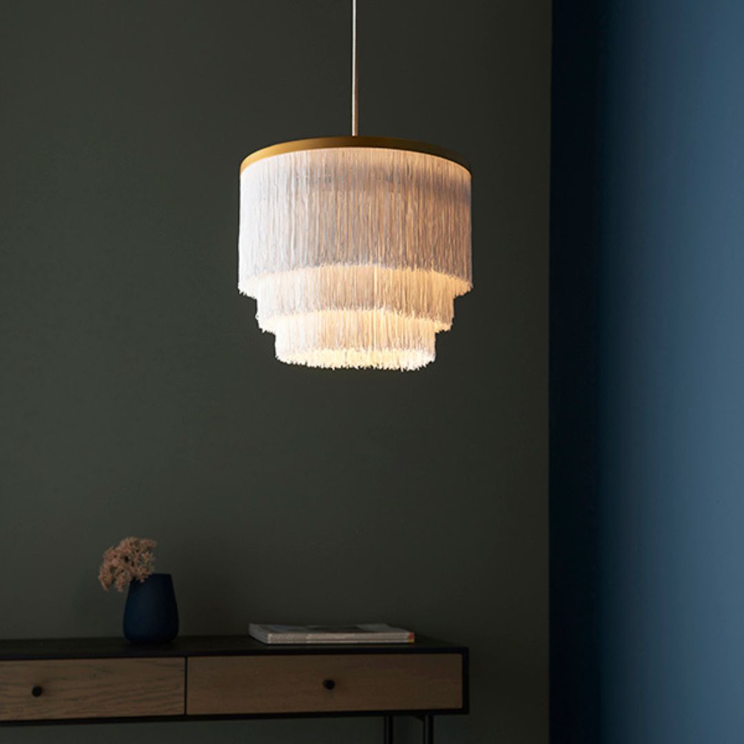 Itziar 1 Light Gold and White Pendant Ceiling Light
