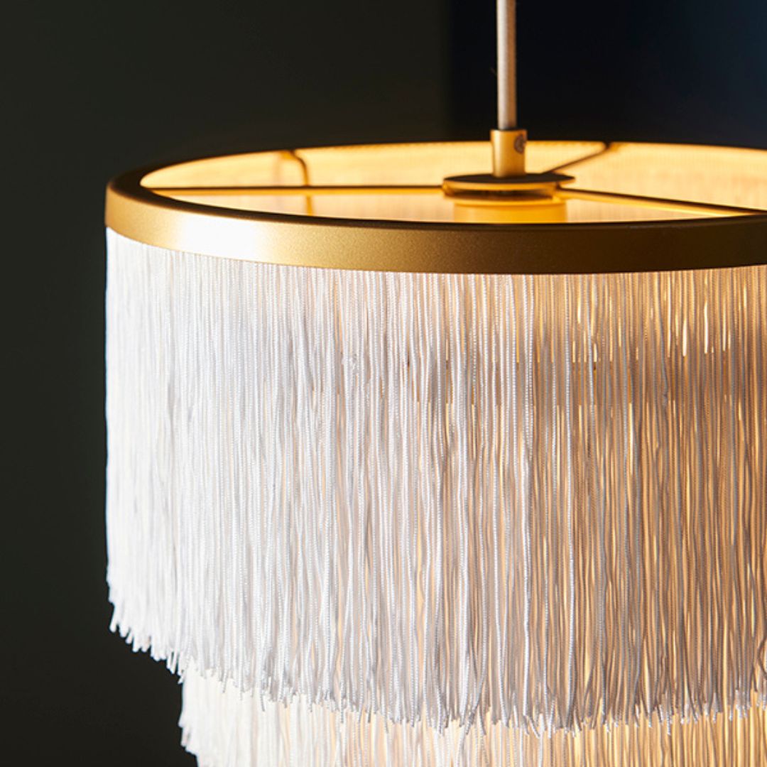 Itziar 1 Light Gold and White Pendant Ceiling Light