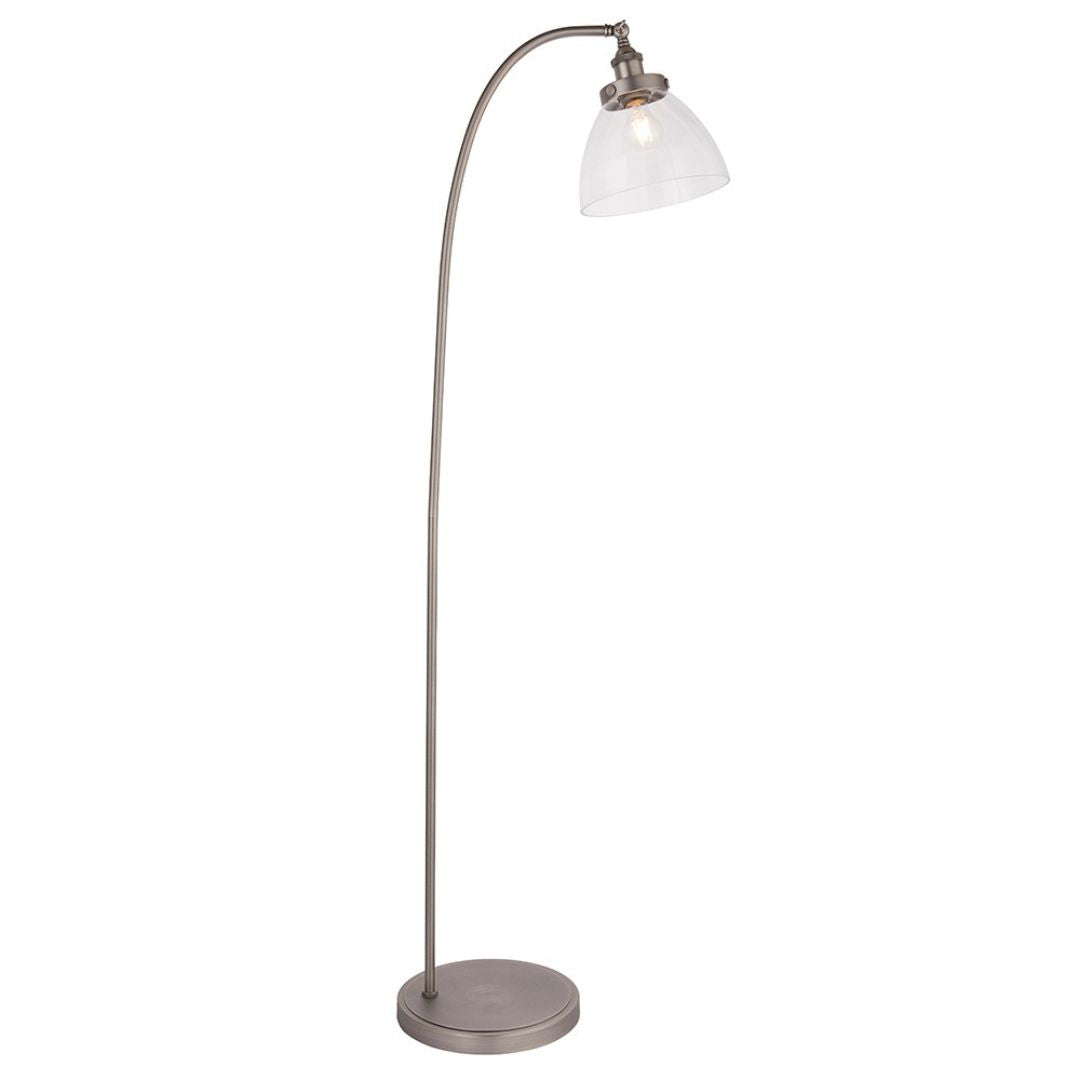Hansen Brushed Silver and Glass Task Floor Lamp