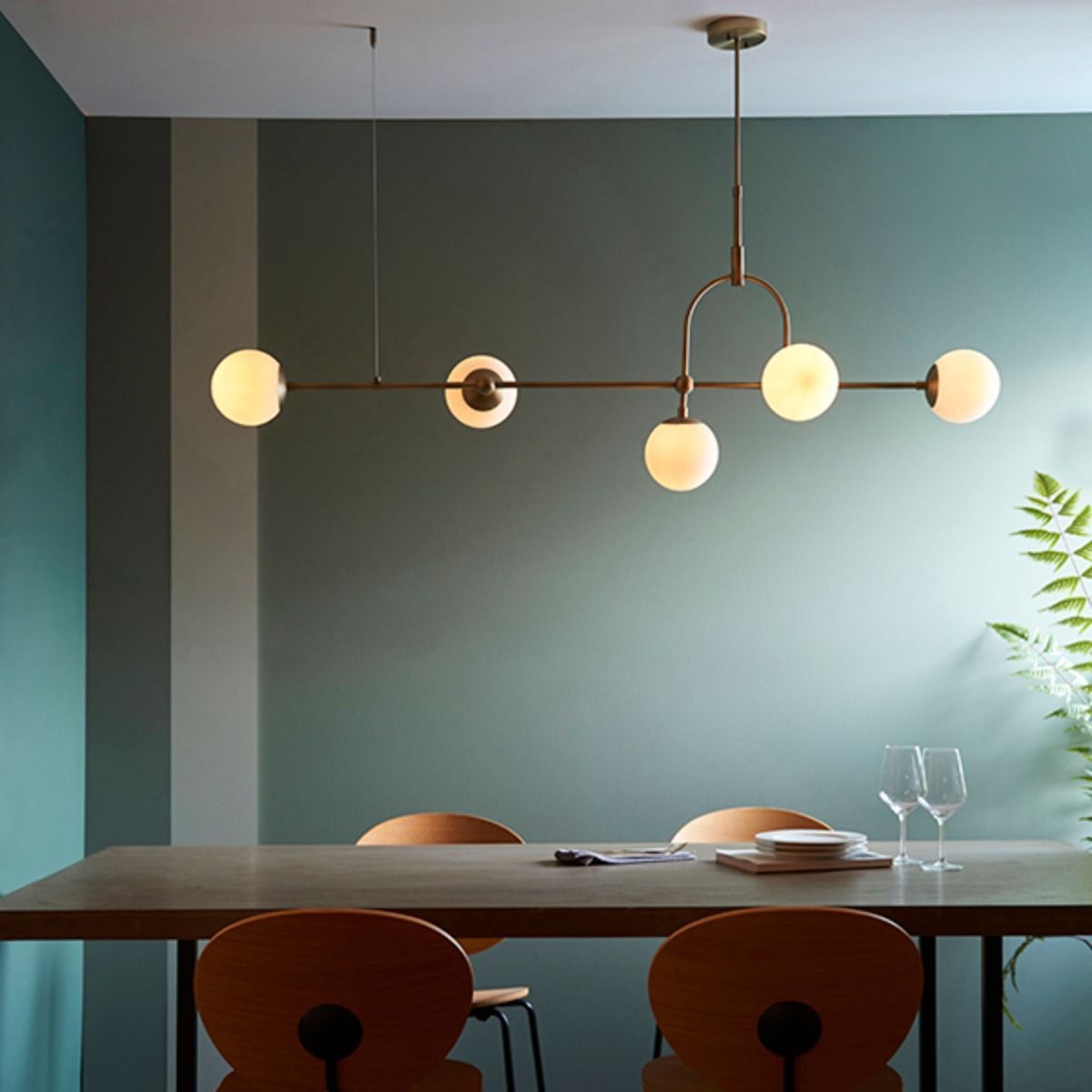 Pilar 5 Light Brass Ceiling Light
