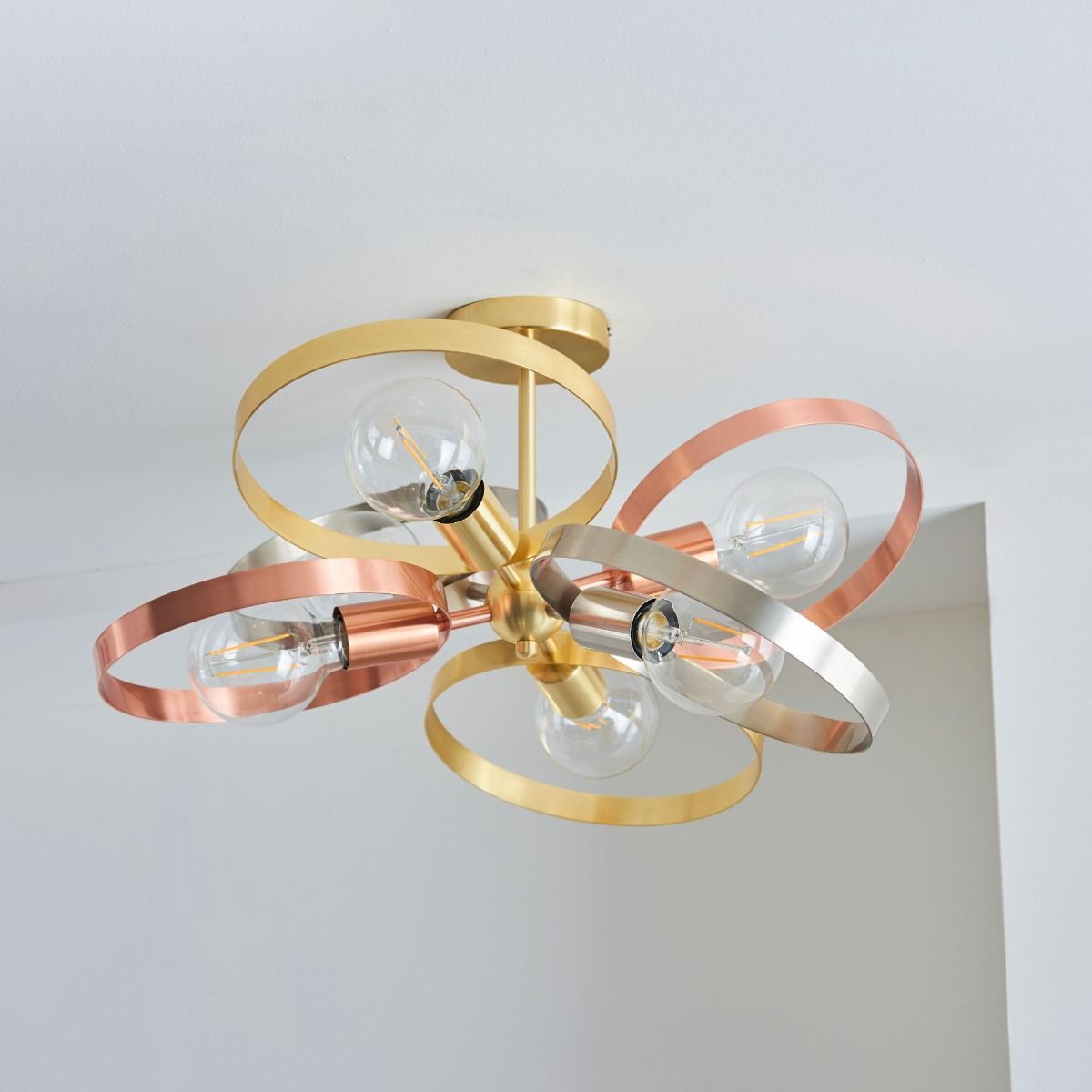 Hoop 6 Light Semi Flush Trio Ceiling Light