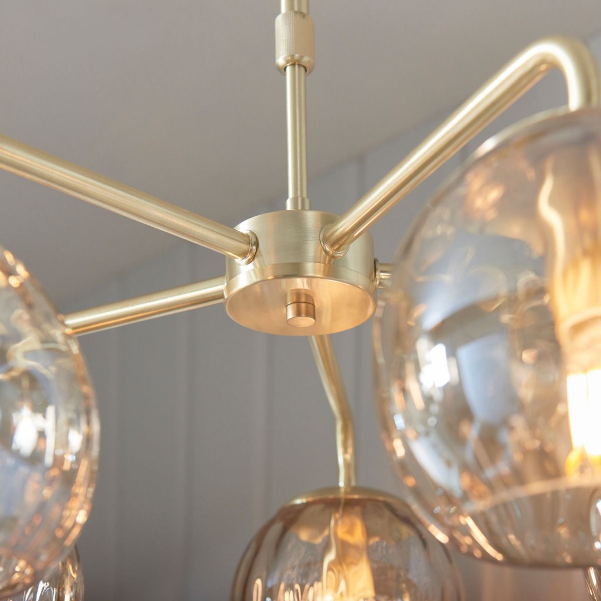 Dimple 5 Light Satin Brass Ceiling Pendant