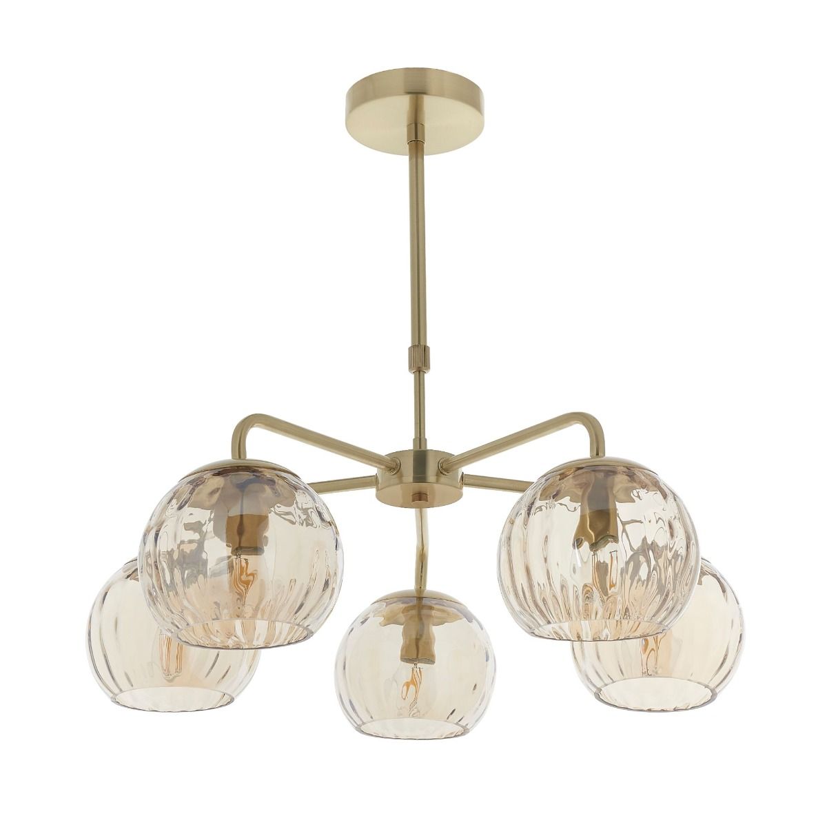 Dimple 5 Light Satin Brass Ceiling Pendant