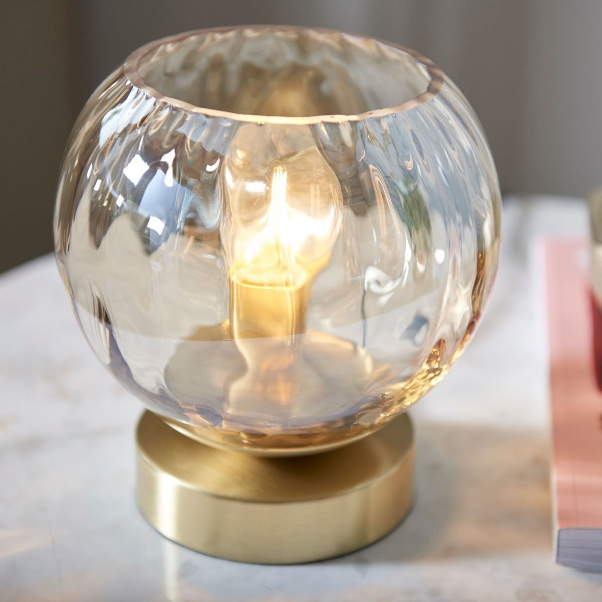 Dimple Satin Brass Table Lamp