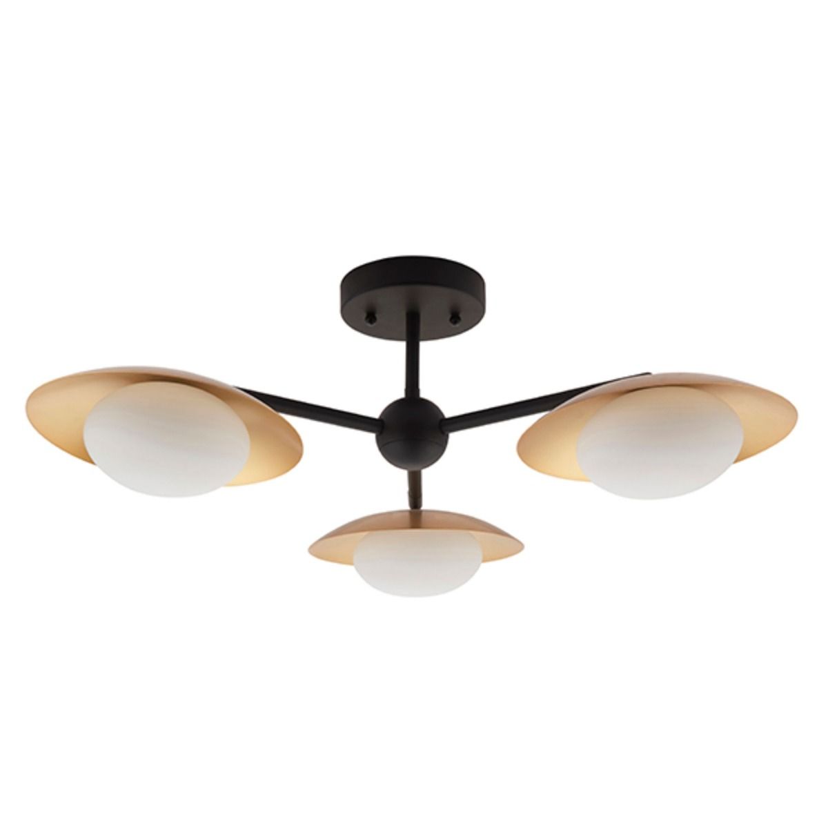 Carrei 3 Light Semi Flush Gold and Bronze Ceiling Light