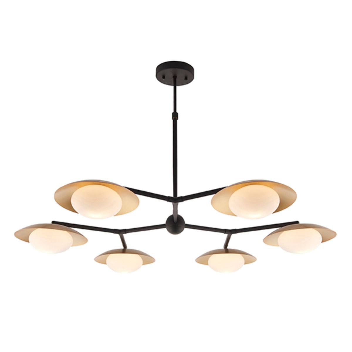 Carrei 6 Light Semi Flush Gold and Bronze Ceiling Light
