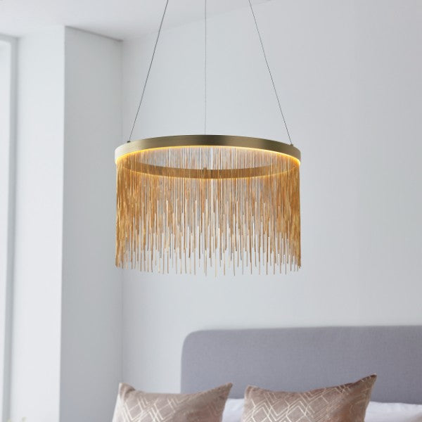 Zelma Satin Brass LED Ceiling Pendant