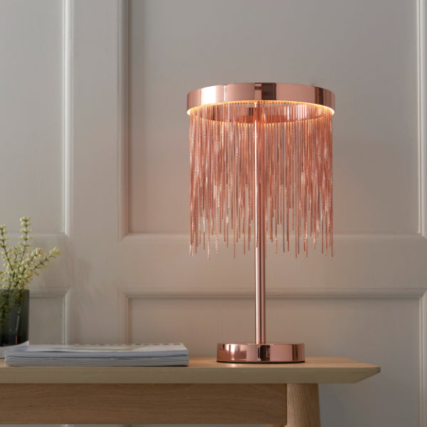 Zelma Brushed Copper LED Table Lamp