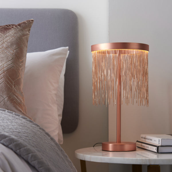 Zelma Brushed Copper LED Table Lamp