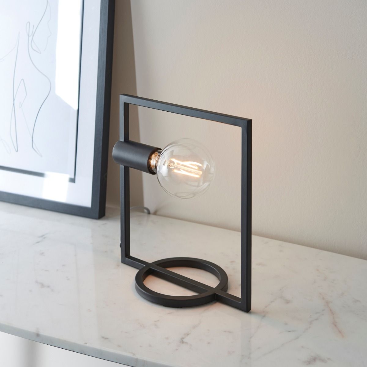 Shape 1 Light Black Rectangle Table Lamp