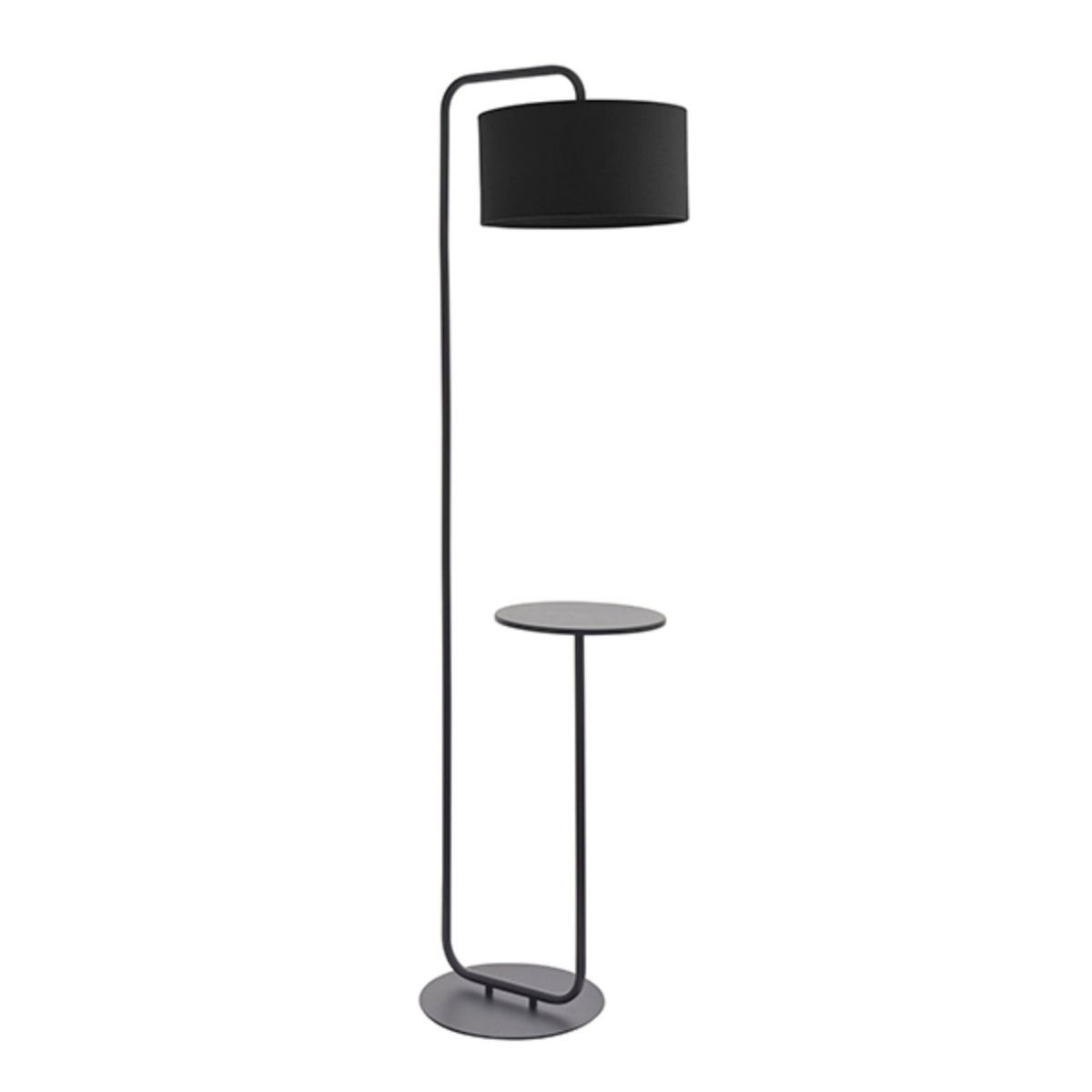Nahia Black Floor Lamp with Table