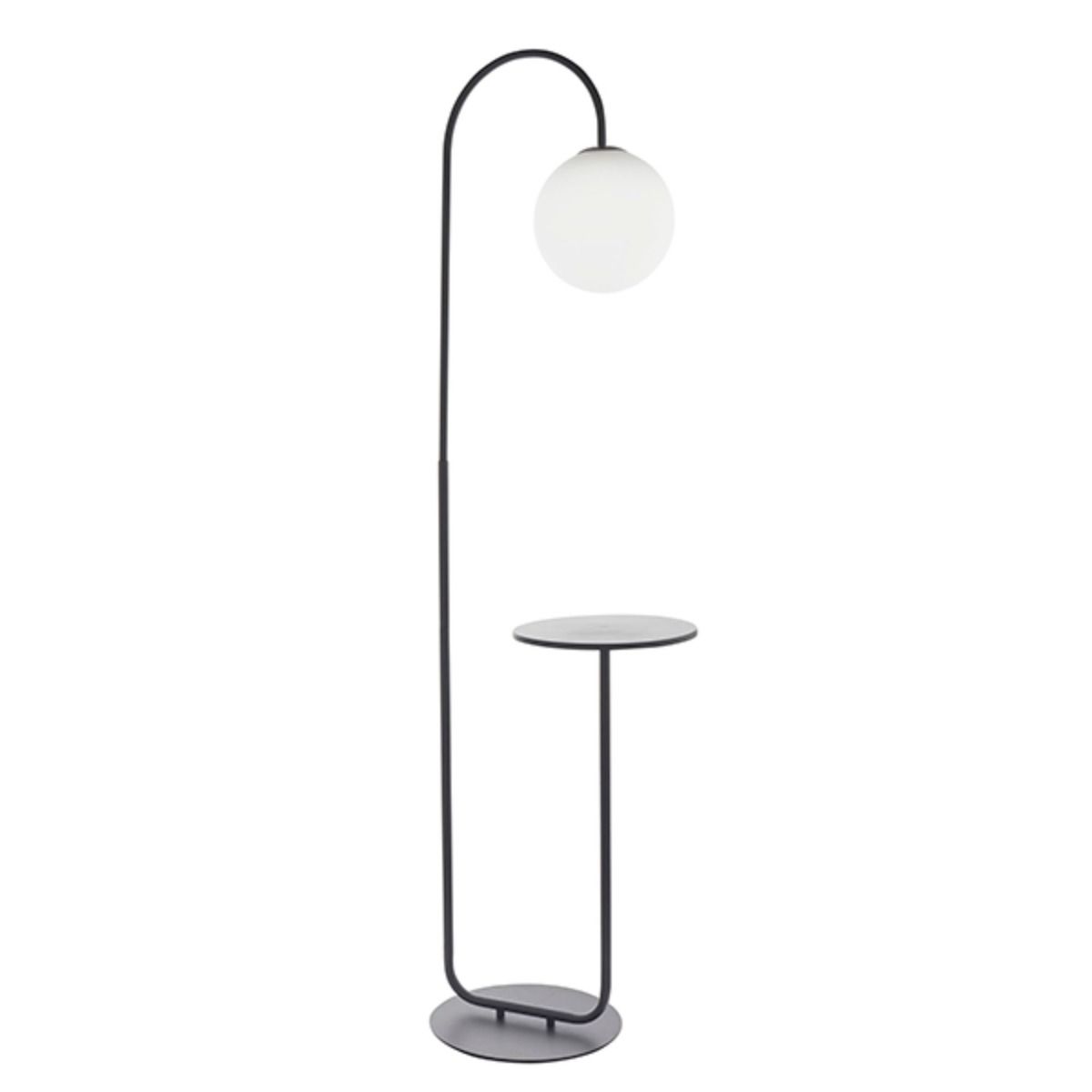 Lara Black Floor Lamp with Table