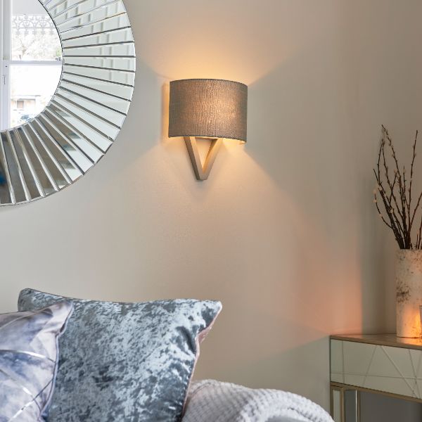 Kaden 1 Light Grey Wood Wall Light