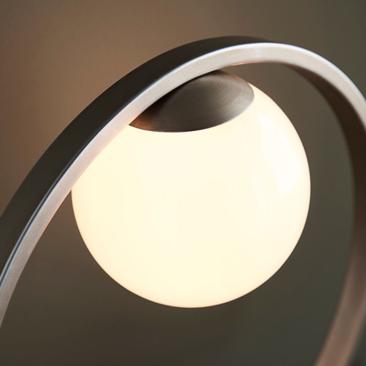 Bacqe Brushed Silver and Opal Table Lamp