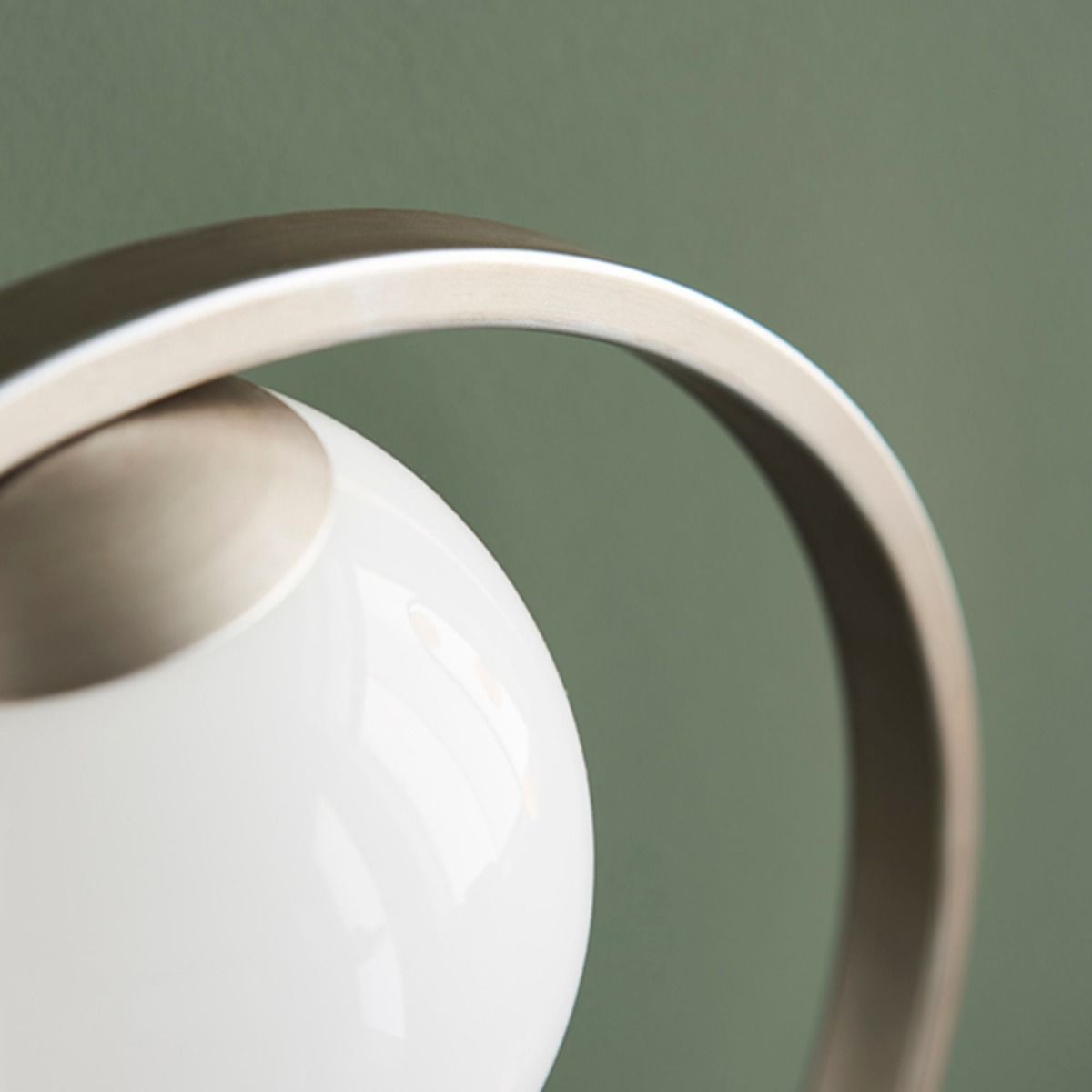 Bacqe Brushed Silver and Opal Table Lamp