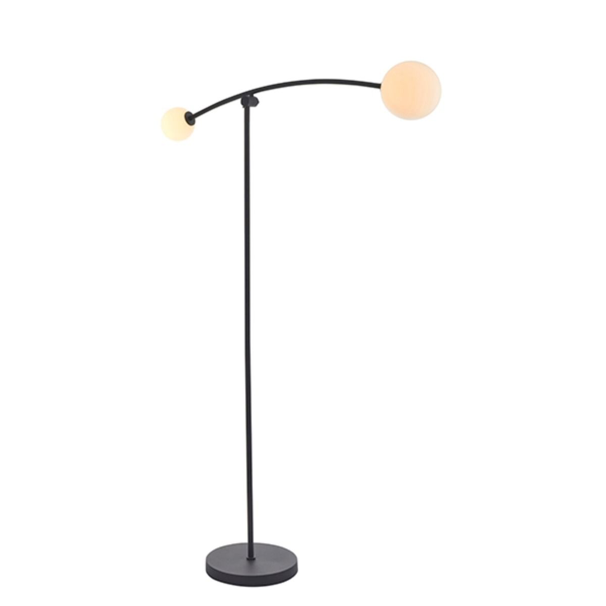 Izaro 2 Light Black and Opal Floor Lamp
